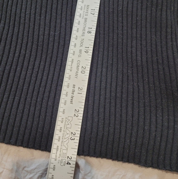 Boho Ribbed Mock Neck Sweater Women's SZ XL black /embroidery detailed sleeves - Picture 9 of 12